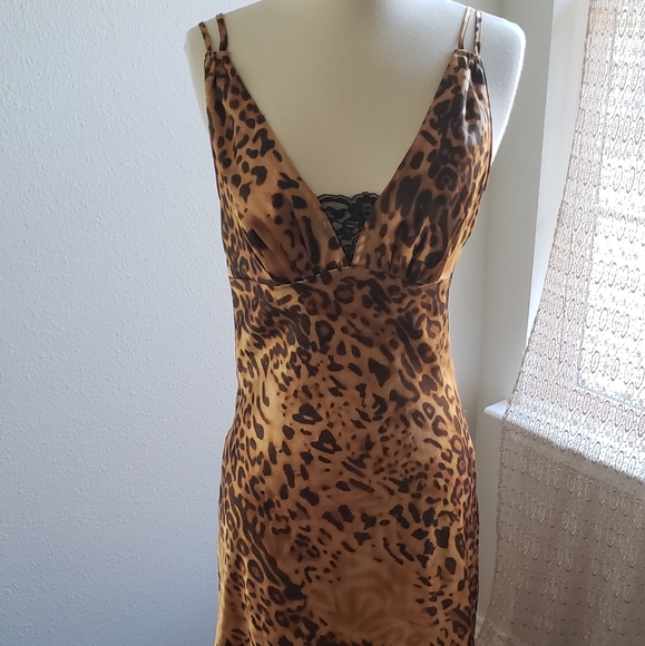 Leopard Print Slip Dress - Picture 2 of 8